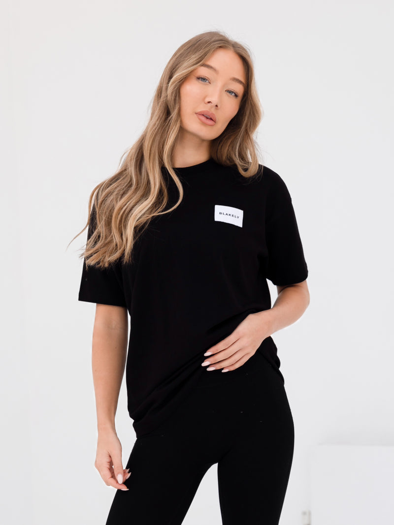 Label Oversized T-Shirt - Black