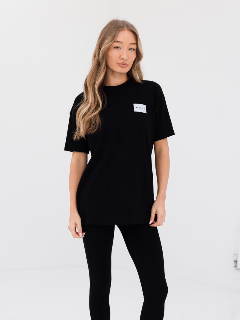 Label Oversized T-Shirt - Black