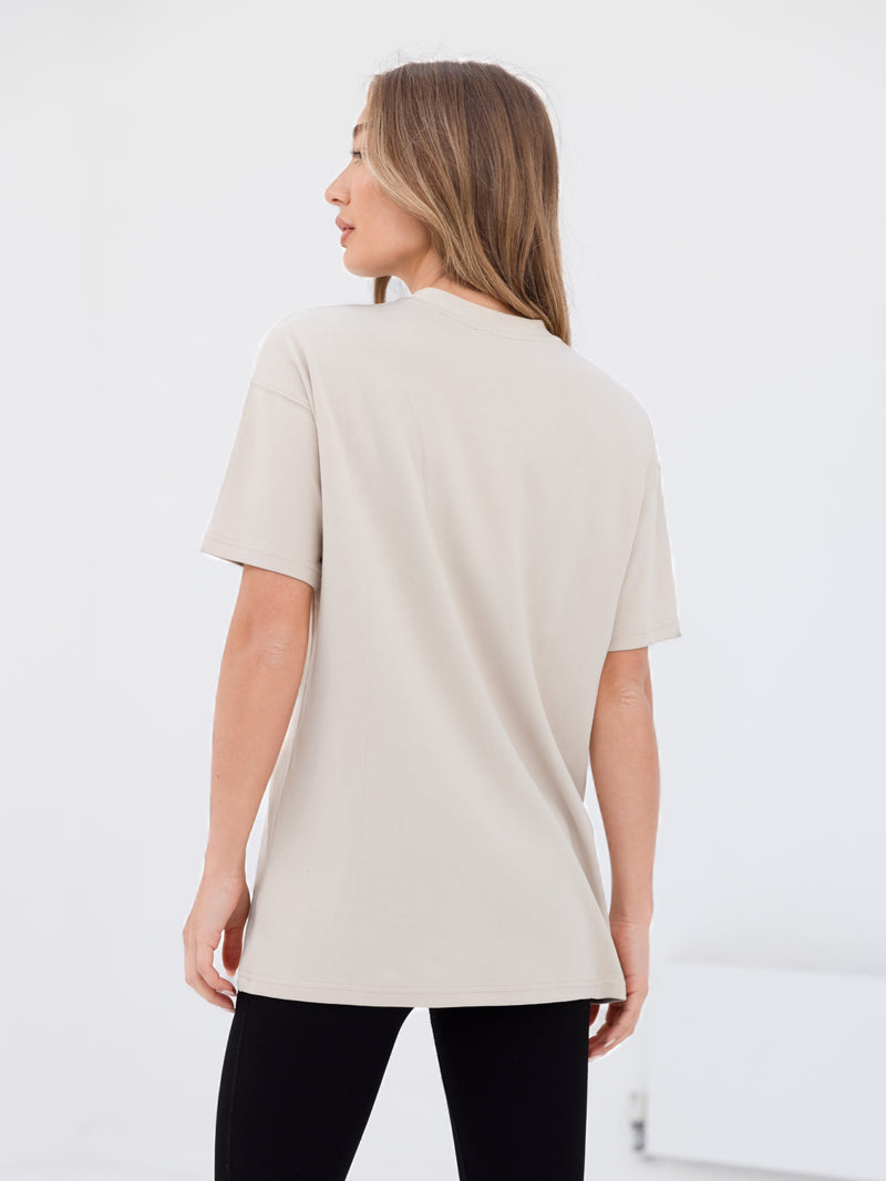 Label Oversized T-Shirt - Bone