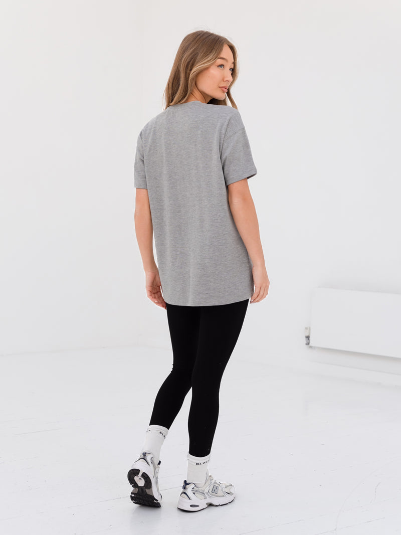 Label Oversized T-Shirt - Marl Grey