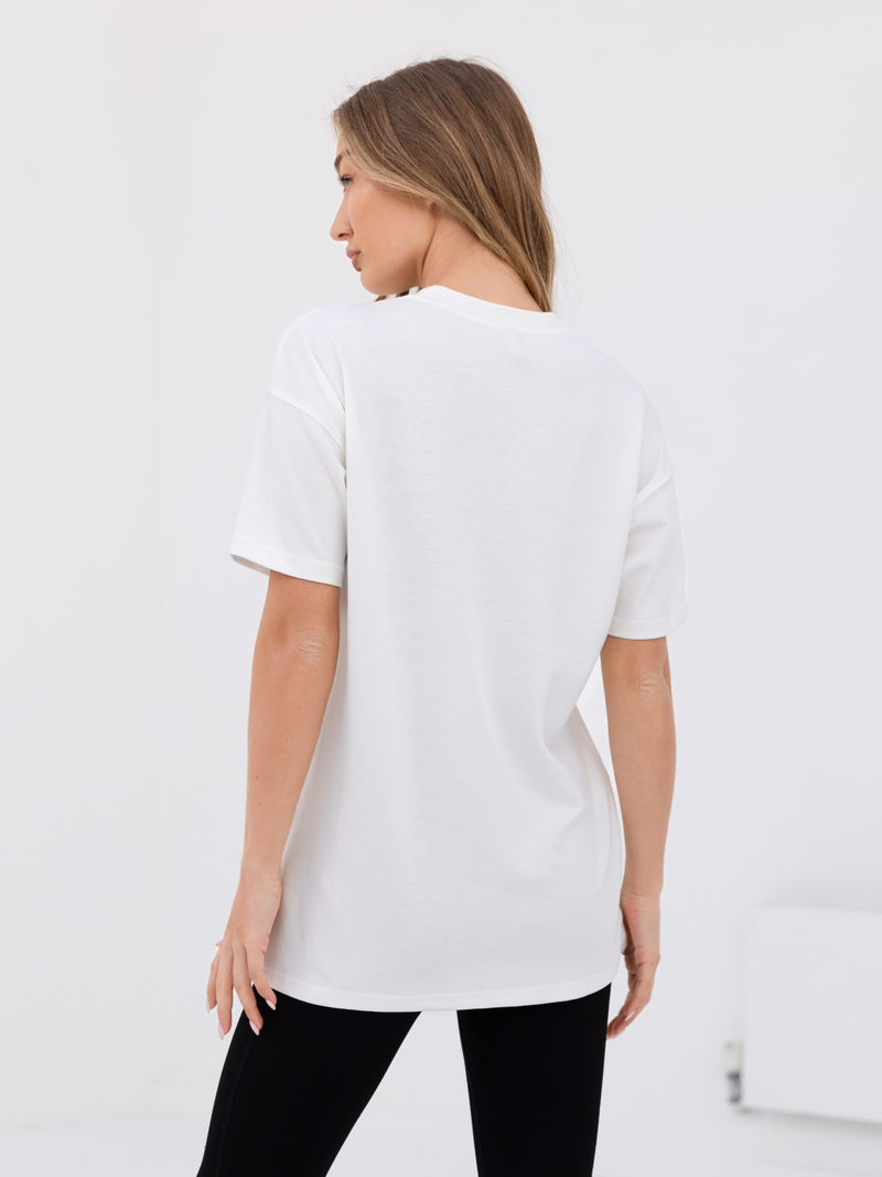 Label Oversized T-Shirt - Flat White