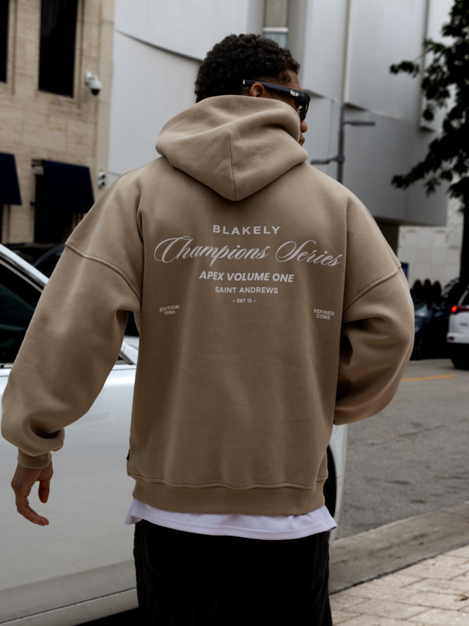 Buy Blakely Washed Khaki Champions Relaxed Hoodie Free delivery