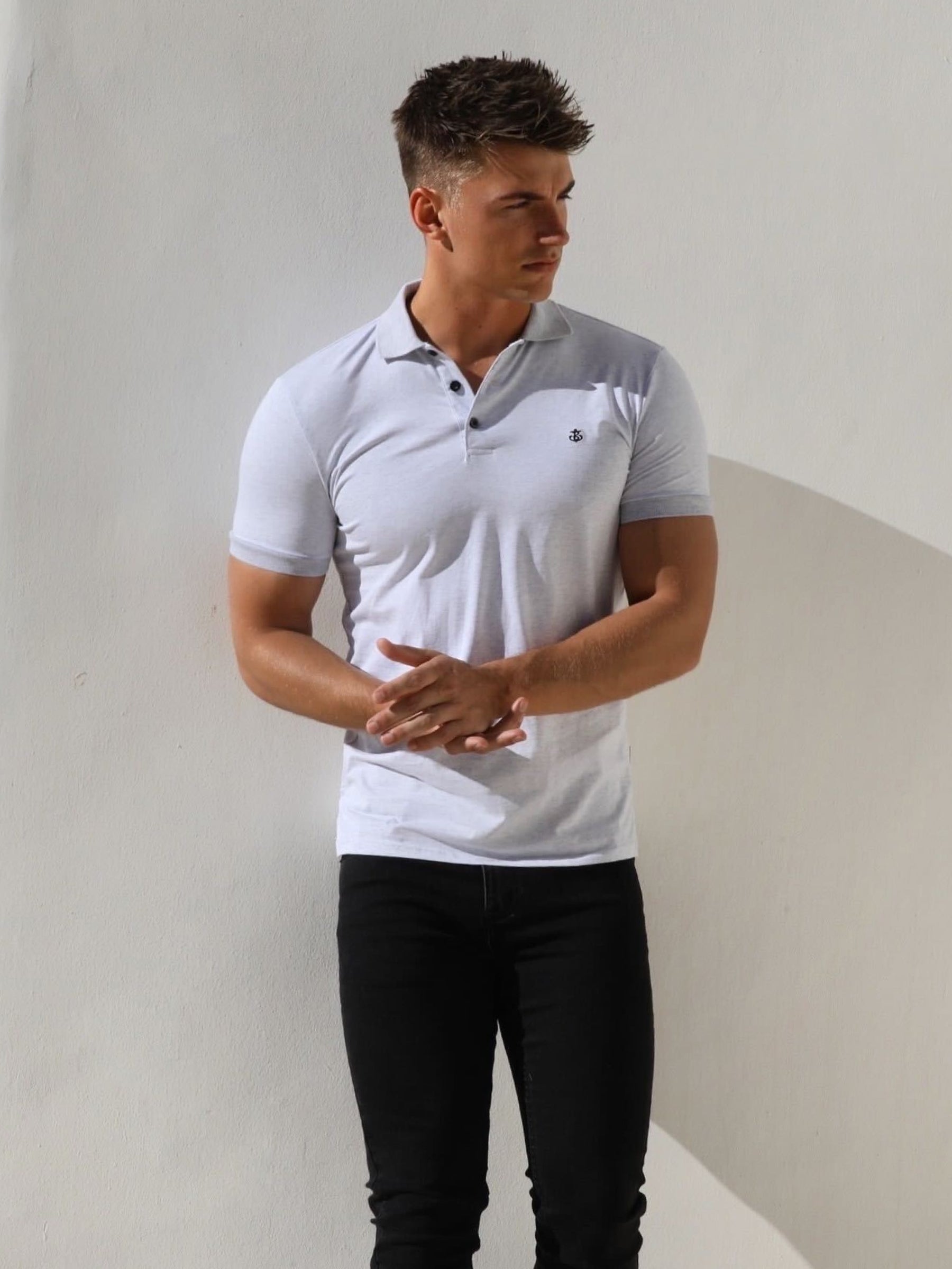 Burton Marl Polo Shirt Marl White