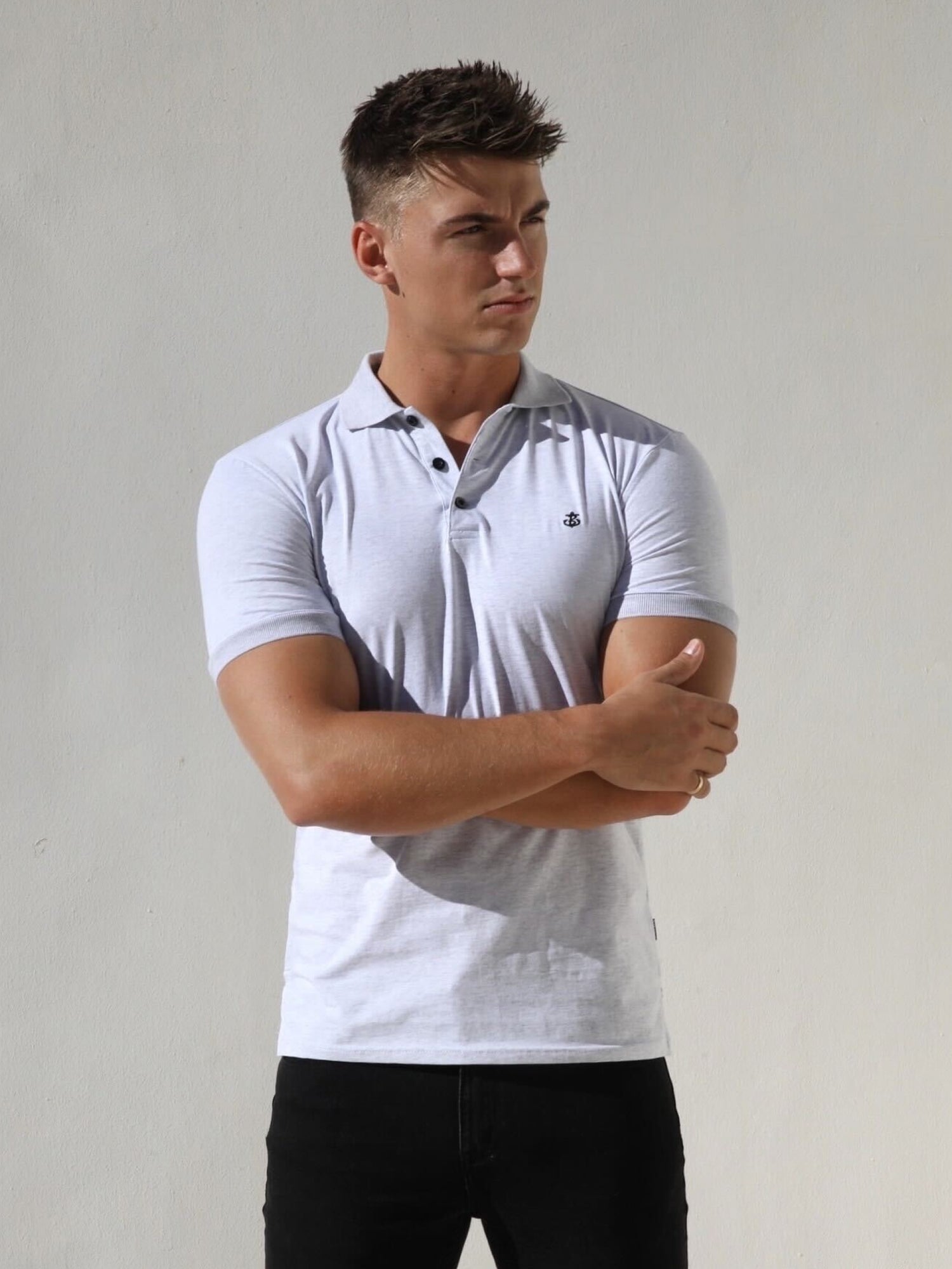 Burton Marl Polo Shirt Marl White