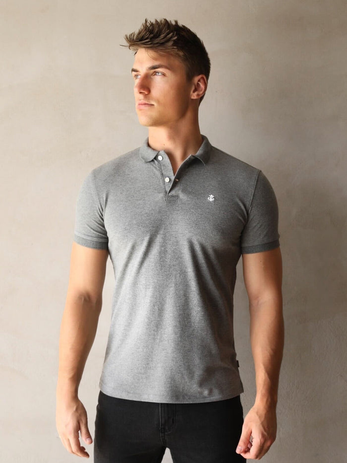 Burton Marl Polo Shirt - Grey