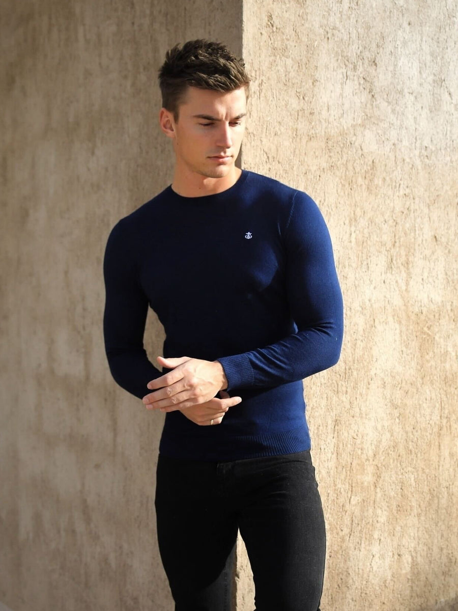 Buy Blakely Sudbury Navy Knitted Jumper | Free delivery on orders over ...