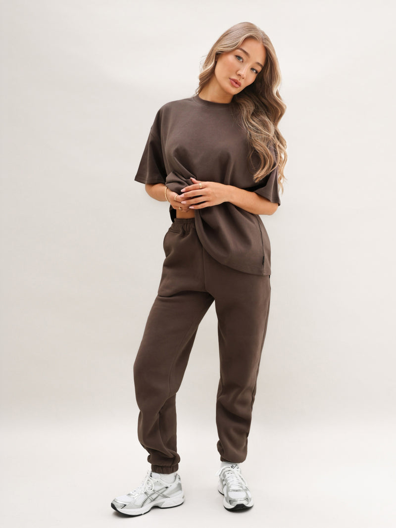 Blakely Basic Boxy Oversized T-Shirt - Cocoa Brown