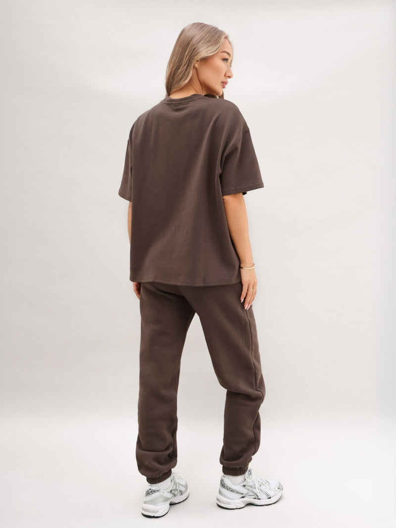 Blakely Basic Boxy Oversized T-Shirt - Cocoa Brown
