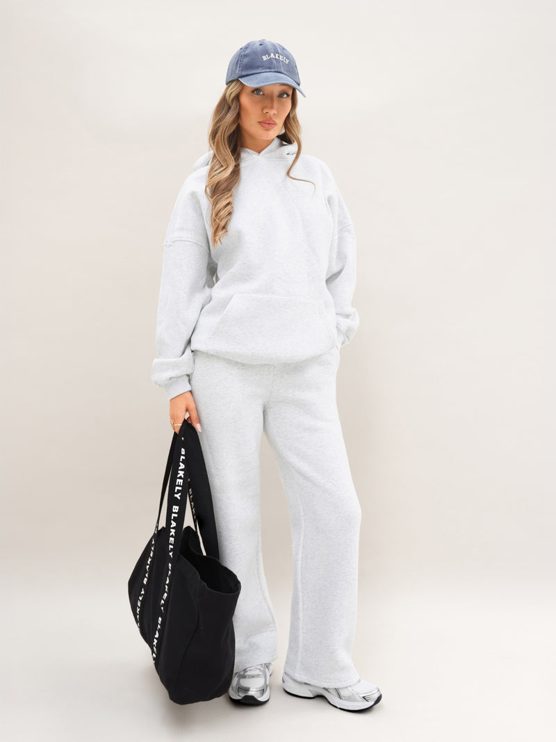 Blakely Basic Oversized Hoodie - Marl White