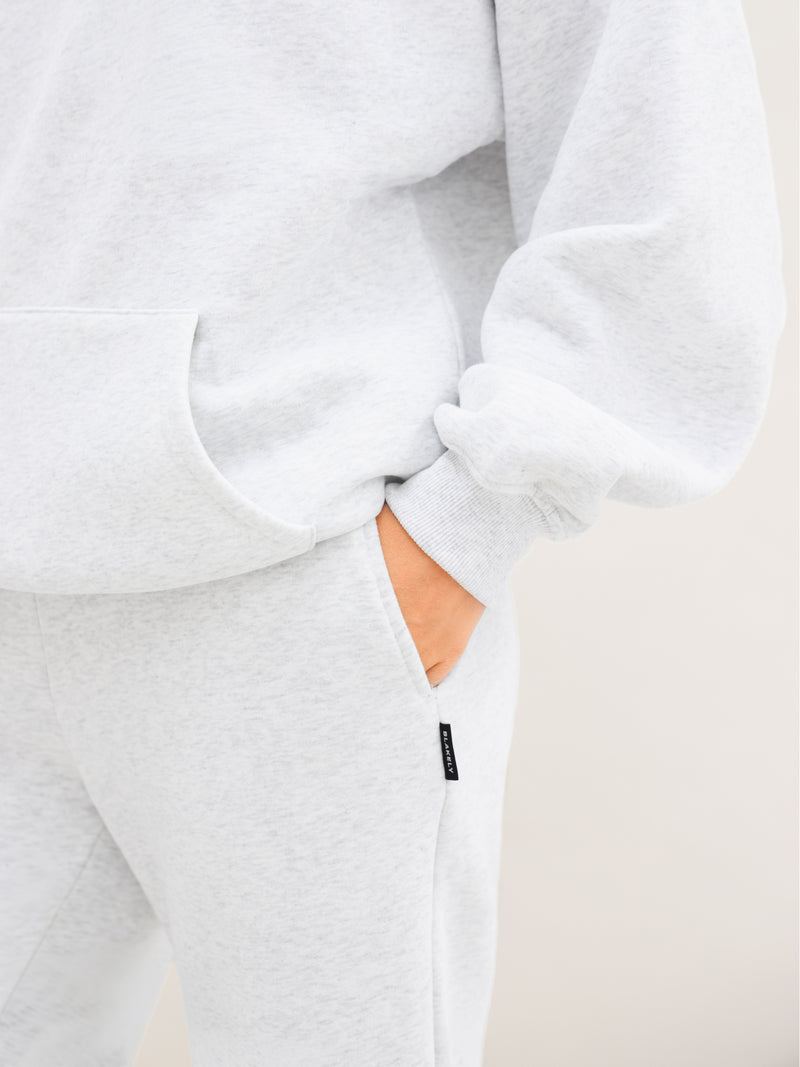 Blakely Basic Oversized Hoodie - Marl White