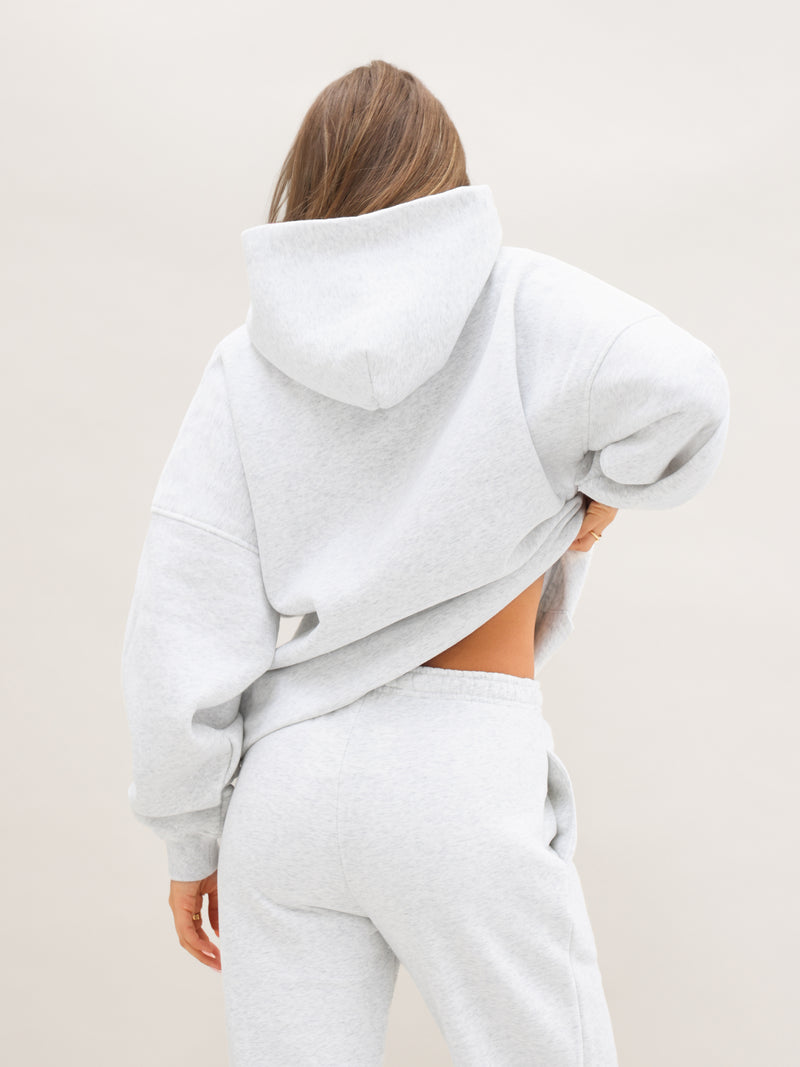 Blakely Basic Oversized Hoodie - Marl White