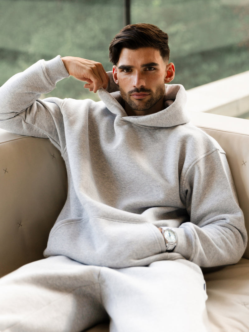 Blakely Basic Relaxed Hoodie - Marl Grey