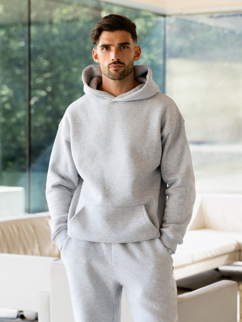 Blakely Basic Relaxed Hoodie - Marl Grey