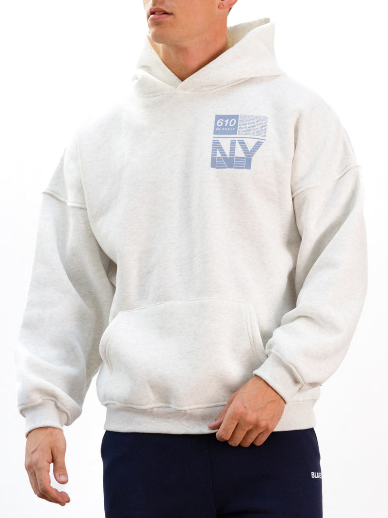 Brooklyn 610 Relaxed Hoodie - Marl White