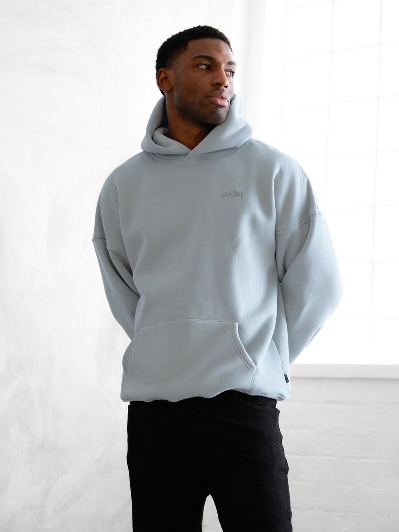 Outline Heritage Relaxed Hoodie - Mineral Blue
