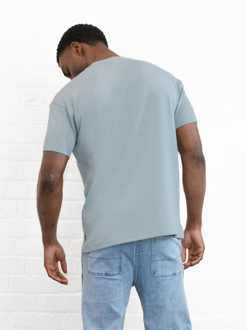 Outline Varsity Relaxed T-Shirt - Mineral Blue