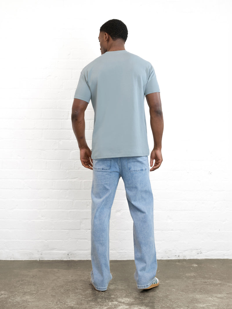 Outline Varsity Relaxed T-Shirt - Mineral Blue