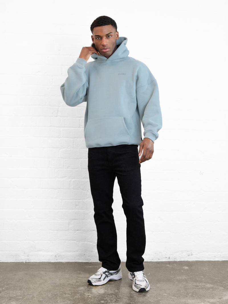 Outline Heritage Relaxed Hoodie - Mineral Blue