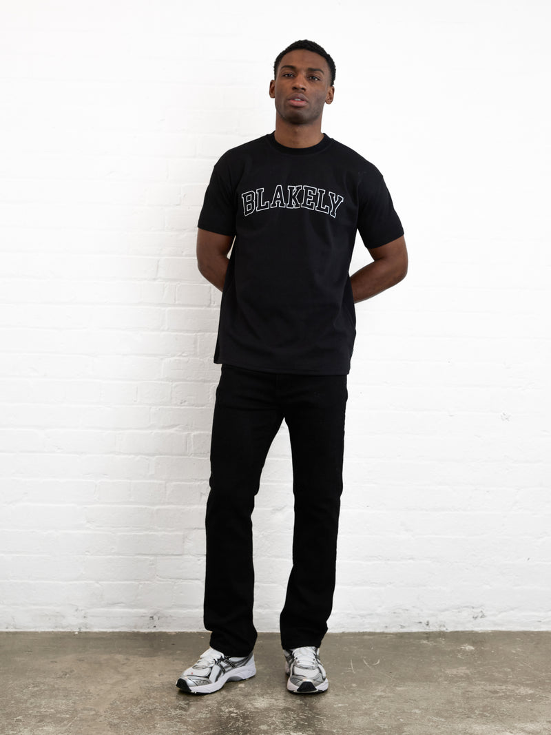 Outline Varsity Relaxed T-Shirt - Black