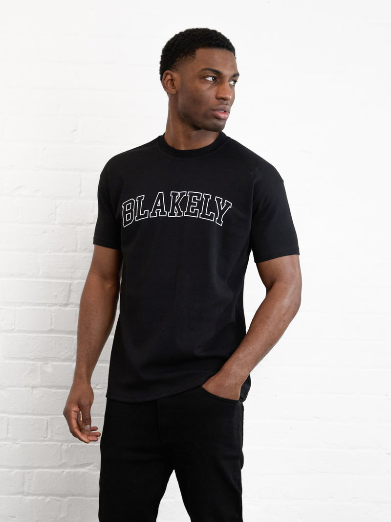 Outline Varsity Relaxed T-Shirt - Black