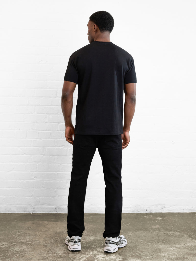 Outline Varsity Relaxed T-Shirt - Black