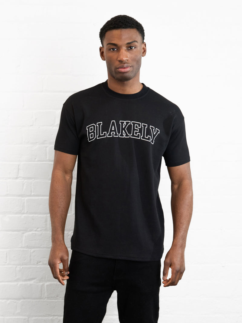 Outline Varsity Relaxed T-Shirt - Black