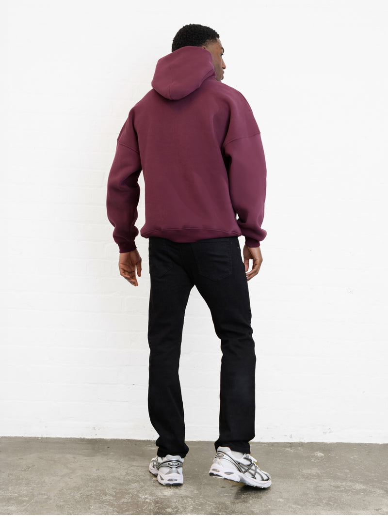 Outline Heritage Relaxed Hoodie - Old Burgundy