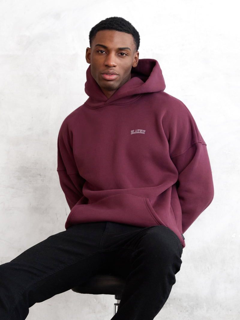 Outline Heritage Relaxed Hoodie - Old Burgundy