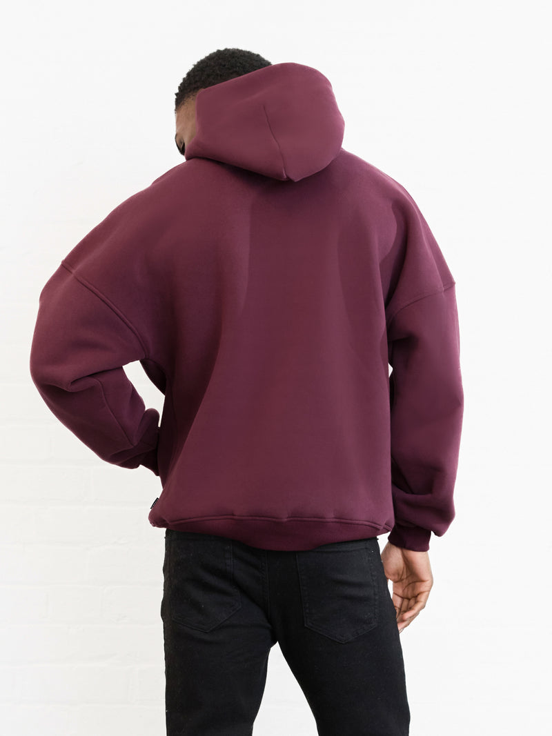 Outline Heritage Relaxed Hoodie - Old Burgundy