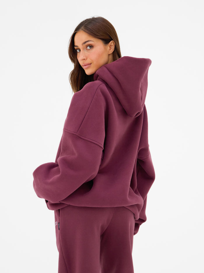 Outline Heritage Oversized Hoodie - Old Burgundy