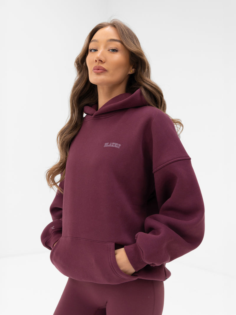 Outline Heritage Oversized Hoodie - Old Burgundy