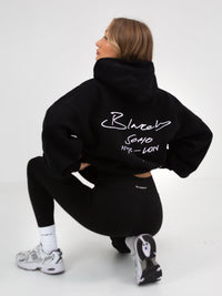 Soho Script Hoodie - Black