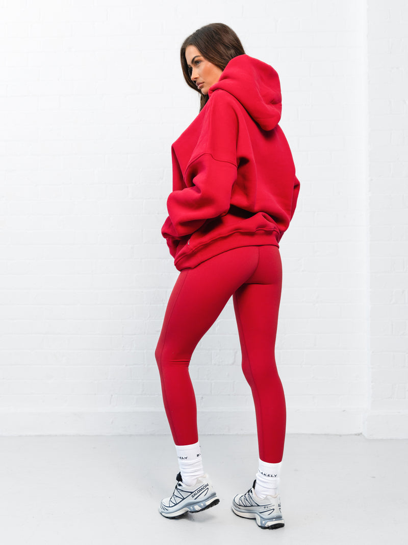 Addie Oversized Hoodie - Cherry Red