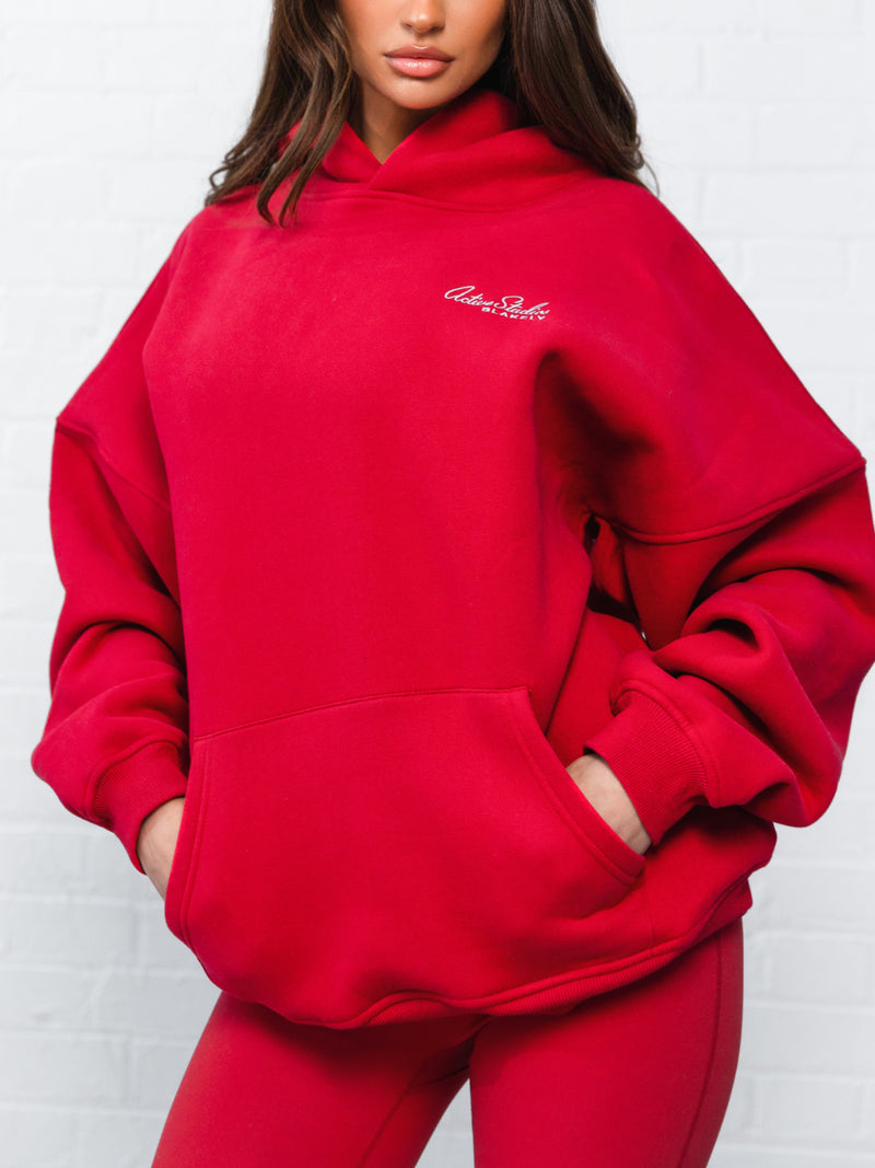 Addie Oversized Hoodie - Cherry Red