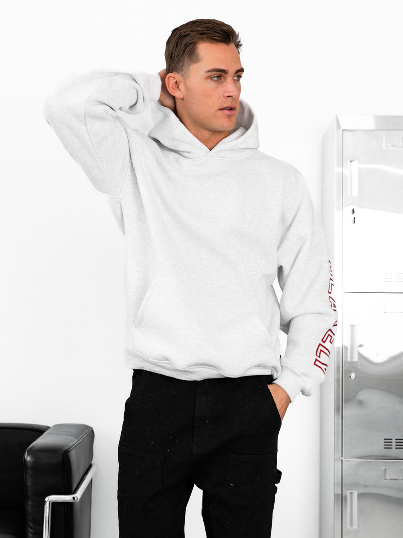 Miles Relaxed Hoodie - Marl White