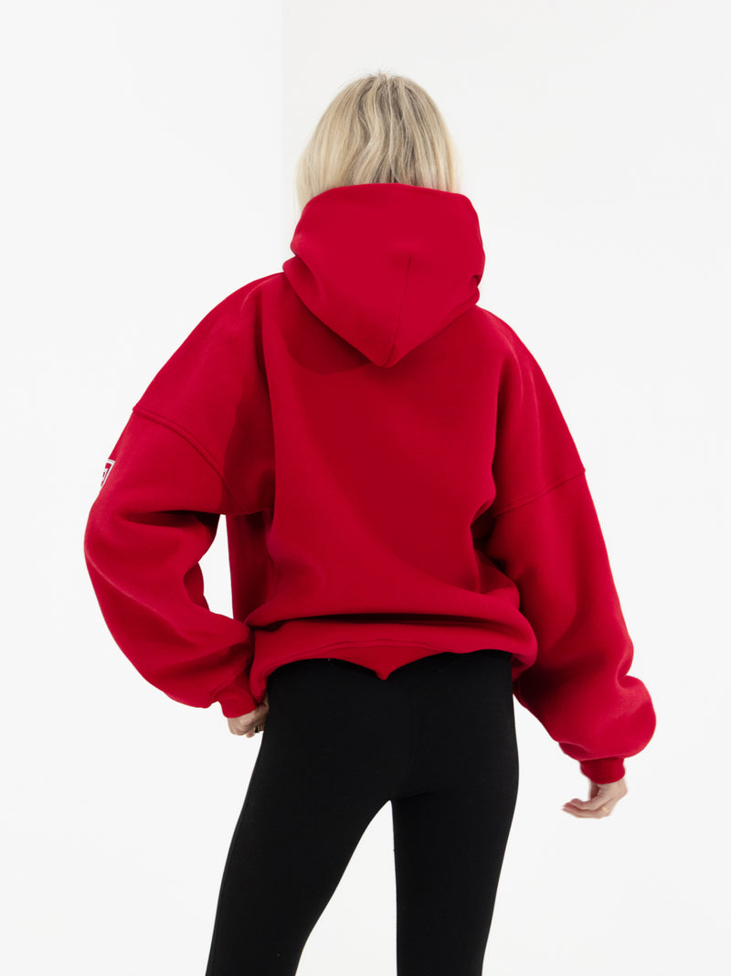 Alexis Oversized Hoodie - Cherry Red