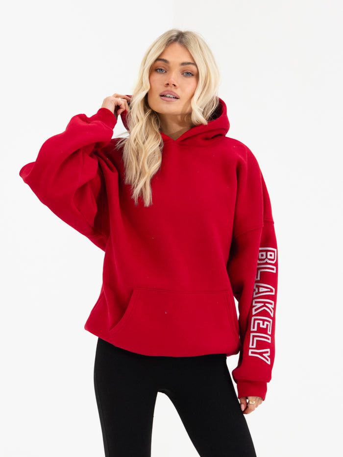 Alexis Oversized Hoodie - Cherry Red