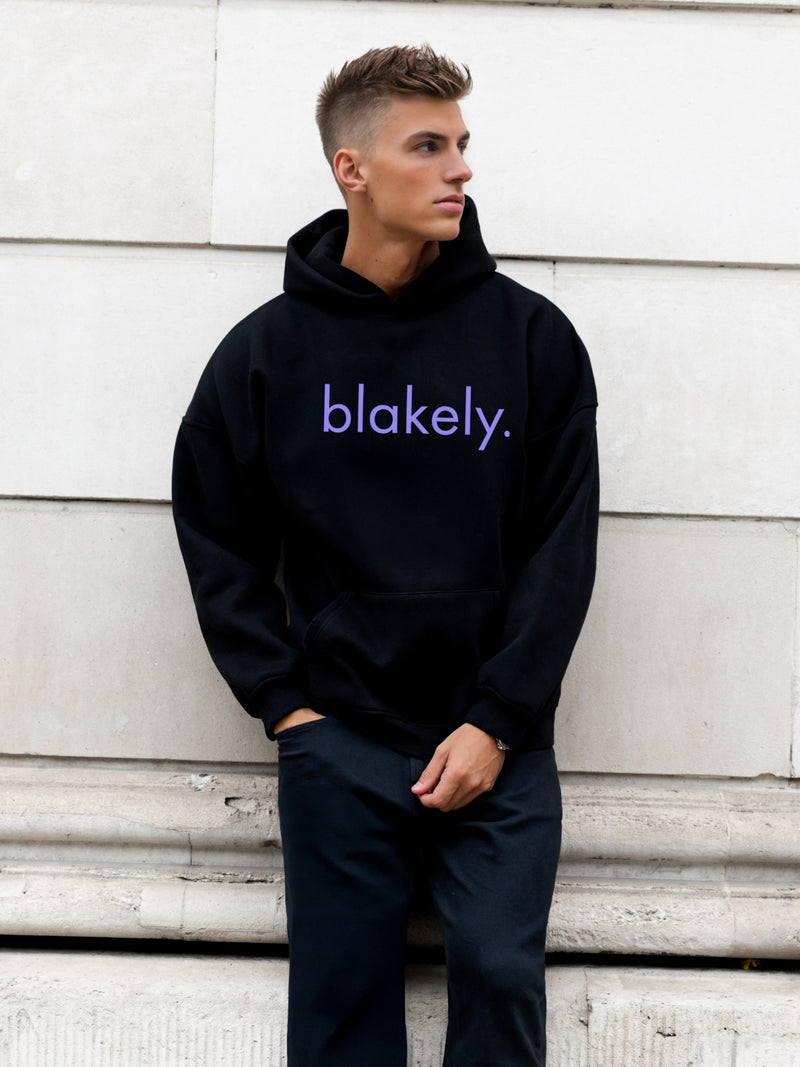 Leo Relaxed Hoodie - Black & Ultra Lilac