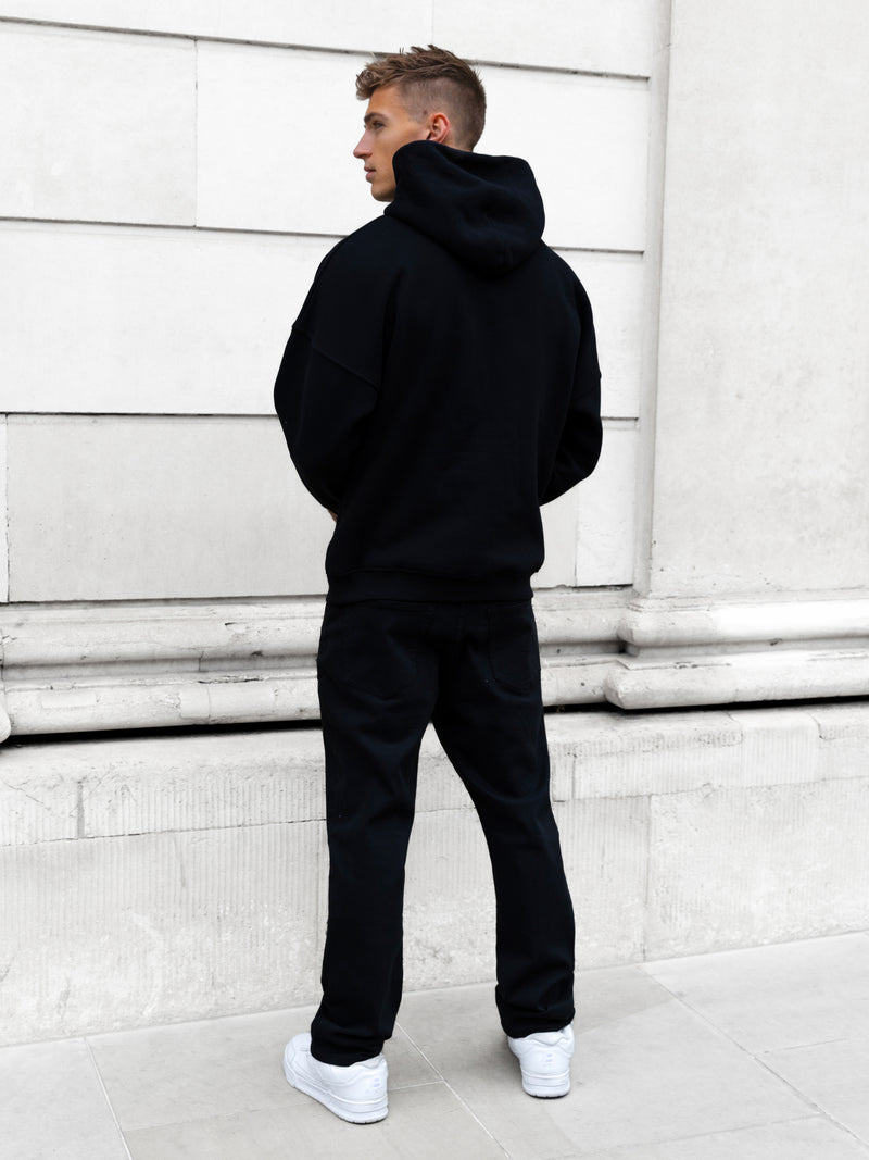 Leo Relaxed Hoodie - Black & Ultra Lilac