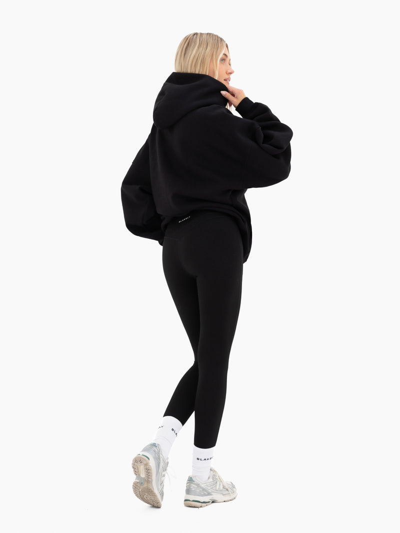 Lila Oversized Hoodie - Black & Neon Pink