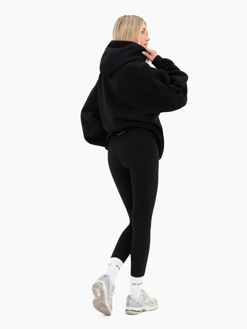 Lila Oversized Hoodie - Black & Pastel Pink