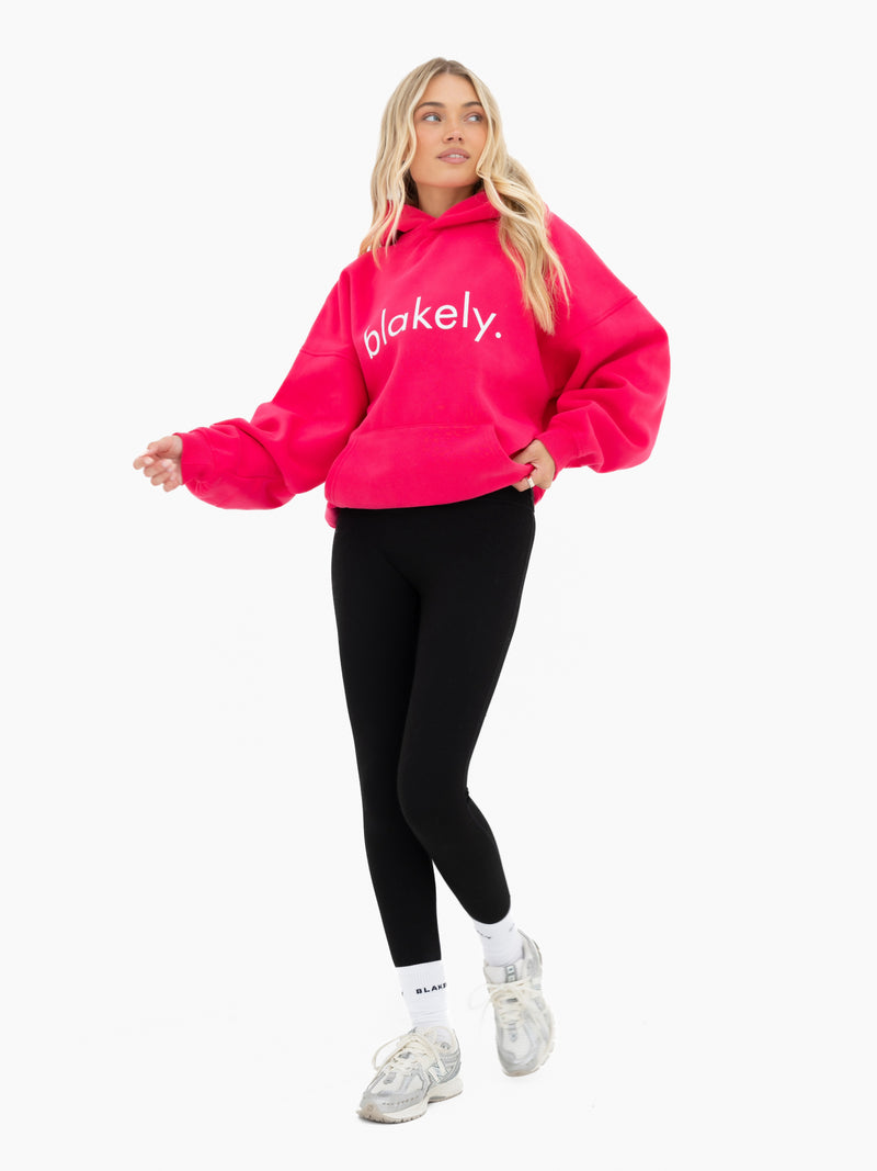 Lila Oversized Hoodie - Neon Pink