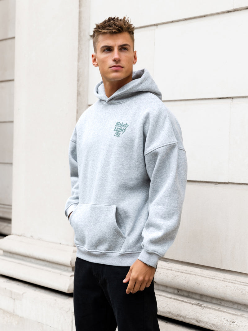 Luke Relaxed Hoodie - Marl Grey