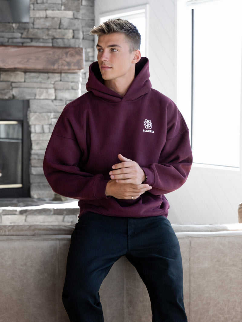 Mateo Relaxed Hoodie - Deep Burgundy