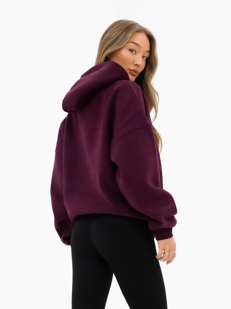 Iris Oversized Hoodie - Deep Burgundy