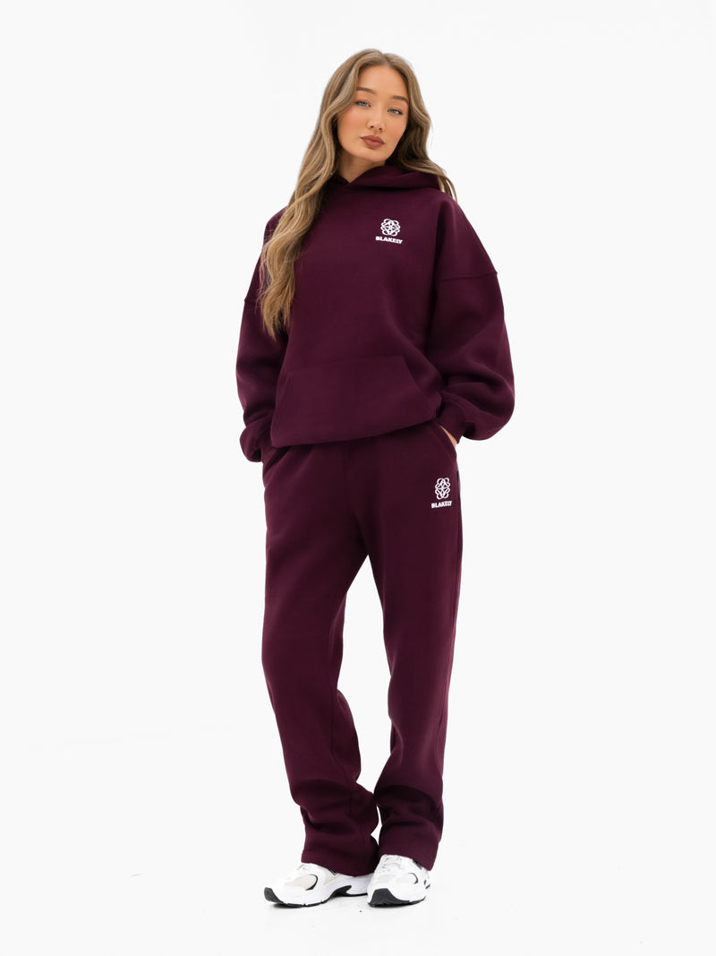 Iris Oversized Hoodie - Deep Burgundy