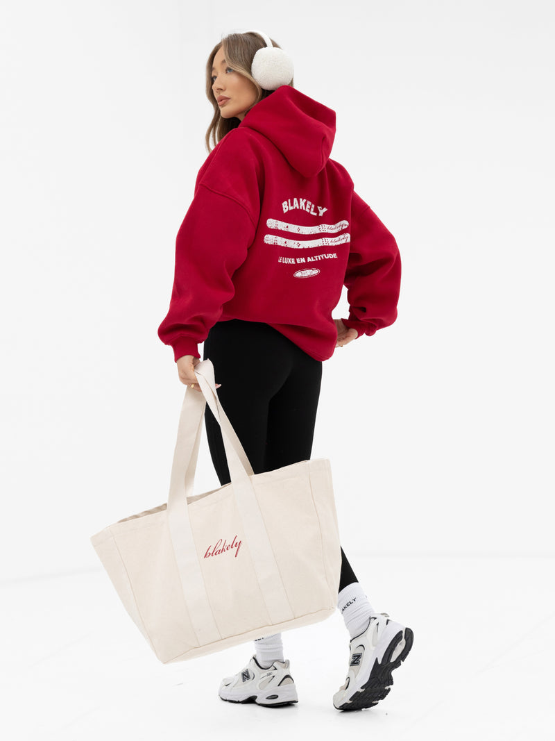 Sloane Ski Oversized Hoodie - Cherry Red