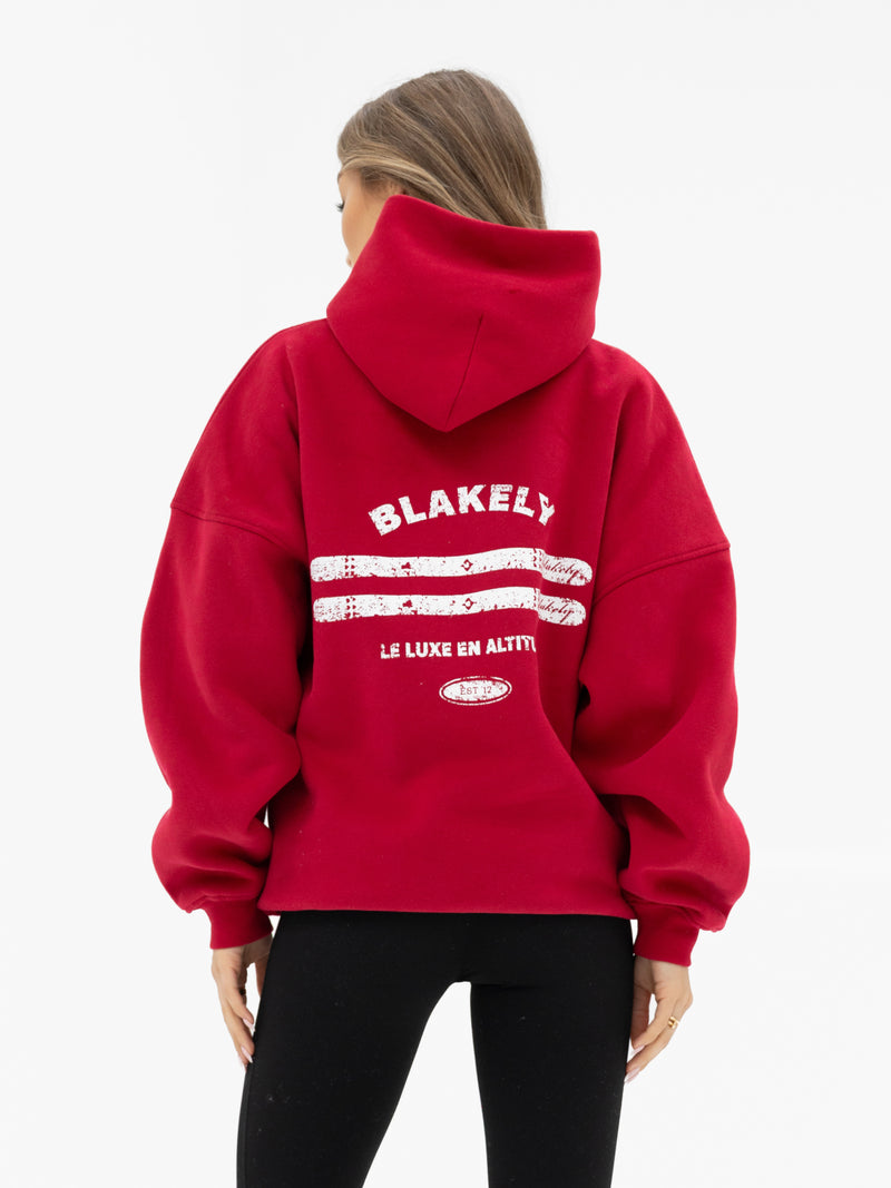 Sloane Ski Oversized Hoodie - Cherry Red