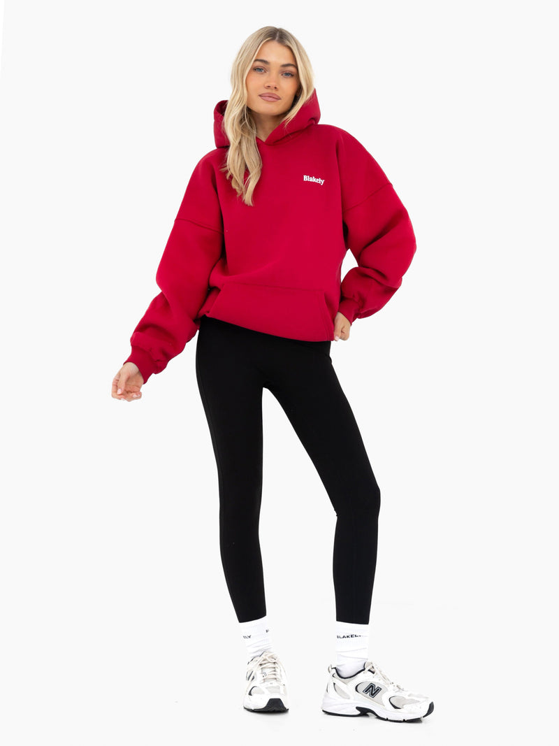 Saskia Oversized Hoodie - Cherry Red
