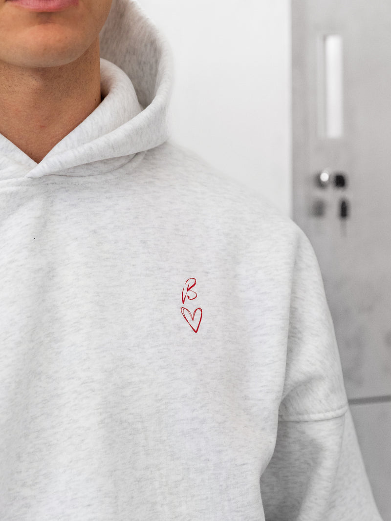 Amos Relaxed Hoodie - Marl White